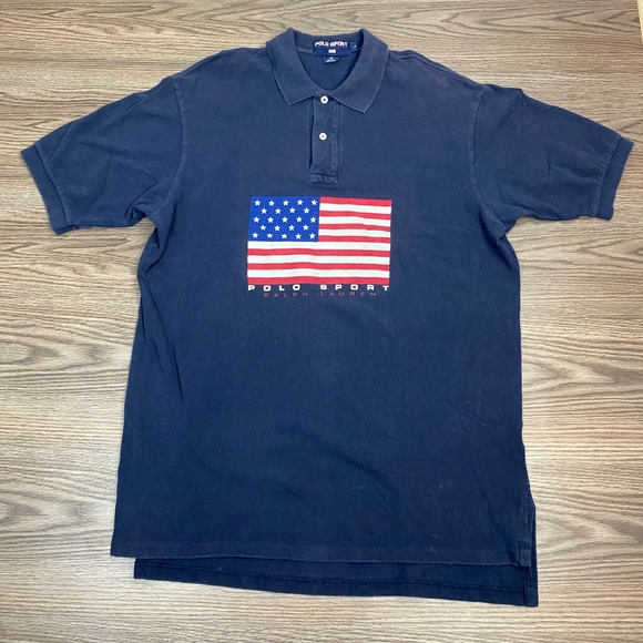 Polo Ralph Lauren Sport American Flag Polo Shirt L